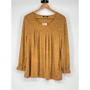 NWT Bloomchic Tan Knit Pullover Tunic‎ Top Size 12 Boho Minimalist Neutral